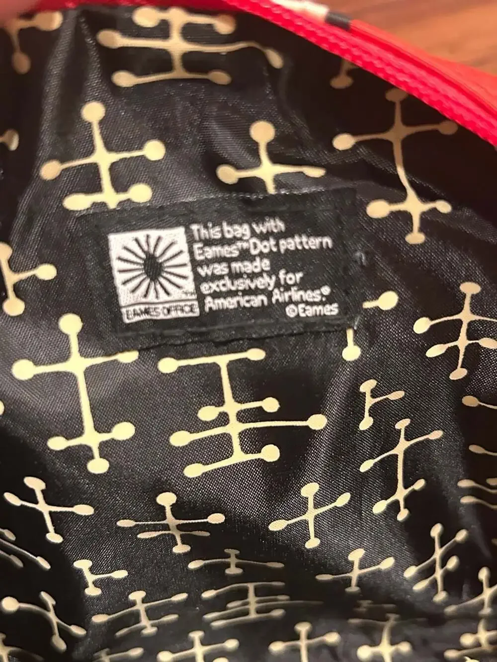 Vintage Eames American Airlines Office Dot Pattern Amenity Travel Toiletry Bag